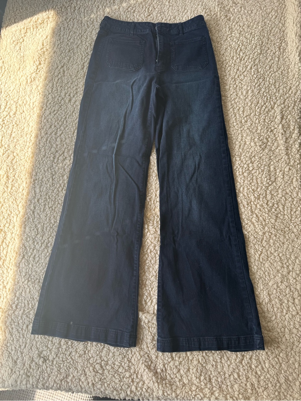 Forever 21 Dark Blue Wide Leg Jeans